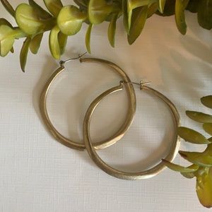 Every day, fun shape, gold tone hoop earrings!